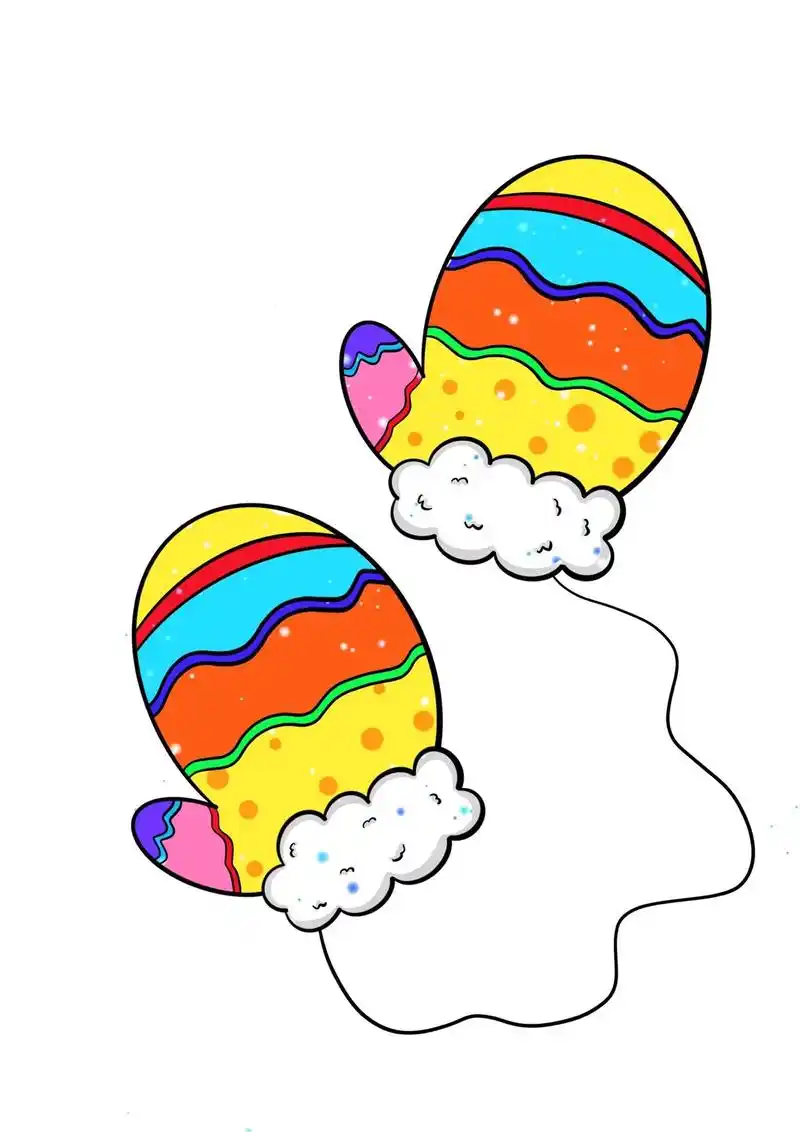 冬天手套简笔画教程,超简单的手套 - 抖音