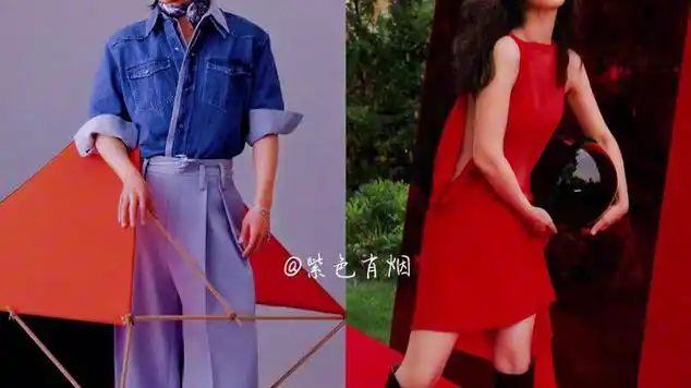 肖战杨紫同一个杂志同一个主题你穿红我穿紫