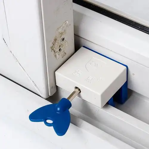 窗锁移窗锁防盗铝合金塑钢窗锁儿童安全窗锁塑钢窗户限位锁图片