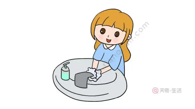 我爱洗手简笔画