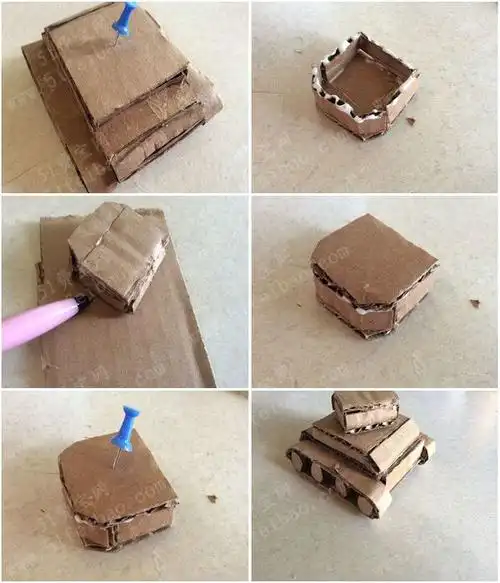 diy硬纸板坦克玩具模型 - 废物利用手工diy小制作 - 51费宝网