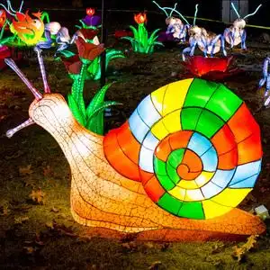 自贡工艺传统非遗庭院发光蜗牛动物造型花灯动物园游乐场灯会装饰