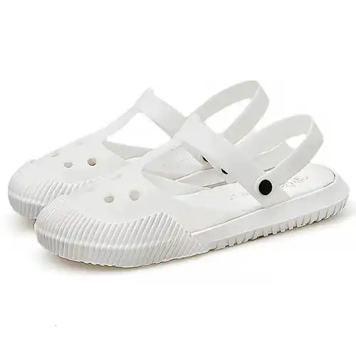 白色休闲凉鞋女学院风日系沙滩洞洞鞋两穿厚底大头鞋包头凉拖鞋