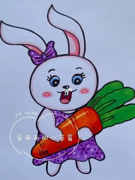 动物简笔画彩色小兔子
