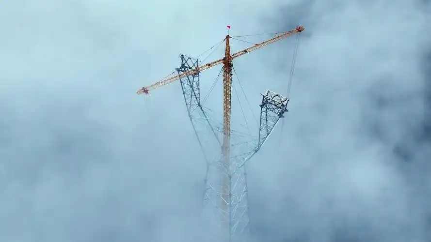 正在建设中的川渝1000千伏特高压交流输电工程第9标段3l027号铁塔.