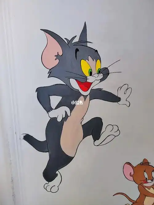 猫和老鼠  #丙烯画  #墙绘
