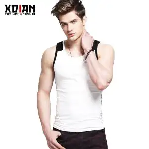 续点男士纯棉背心男健身紧身运动打底背心男修身休闲时尚四季背心