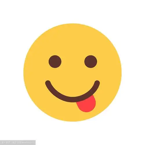 黄色微笑的卡通脸显示舌头表情