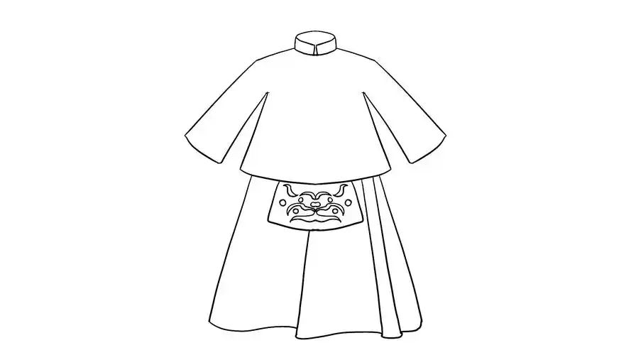 广西少数民族女性服饰简笔画 广西少数民族女性服饰的简笔画