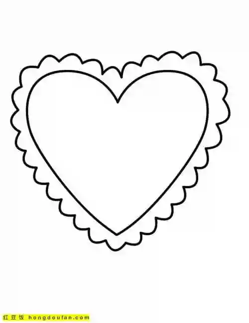 11张可以免费打印的卡通爱心手绘涂色简笔画-红豆饭小学生简笔画大全