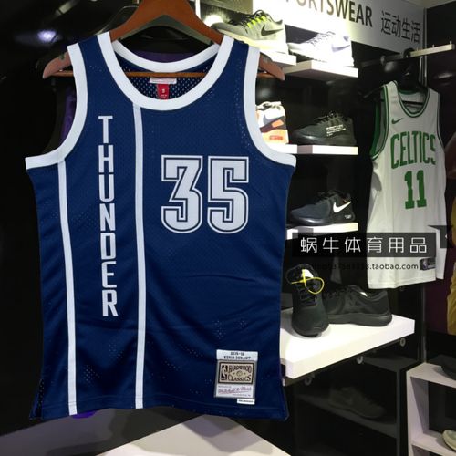 美版正品 雷霆队35号凯文杜兰特球衣0号威少威斯布鲁克热压sw复古