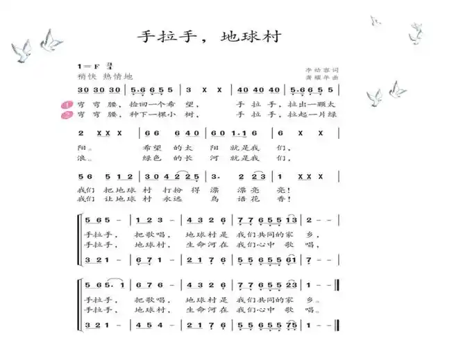人教版五年级音乐上册第二单元手拉手地球村课件7张