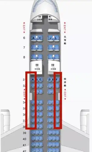 宽体客机座位示意图一般来说 ,飞机的机型分为宽体客机和窄体客机.