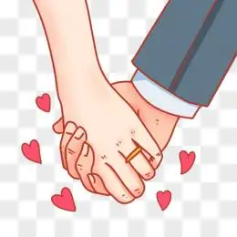 跑步pngpsd卡通情侣牵手爱心pngpng卡通手绘手拉手小朋友人物素材png