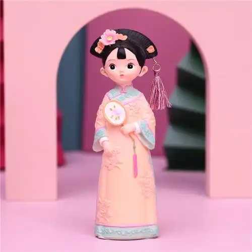 俏格格人偶娃娃古代中国风小礼物北京纪念品手工绢人玩偶摆件