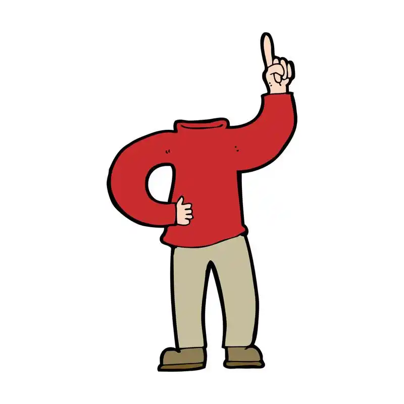 卡通人物,无头颅,高举双手