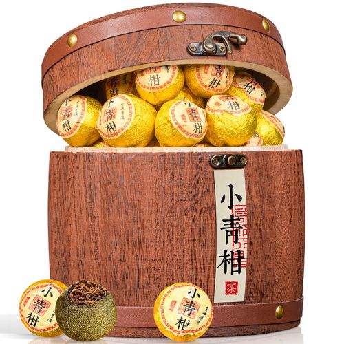 音朗 茶叶 普洱茶 小青柑500g 正宗生晒新会陈皮柑普茶熟茶木桶礼盒装