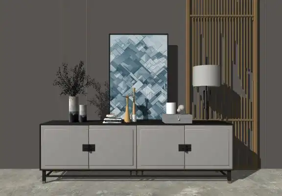 新中式电视柜 摆件组合