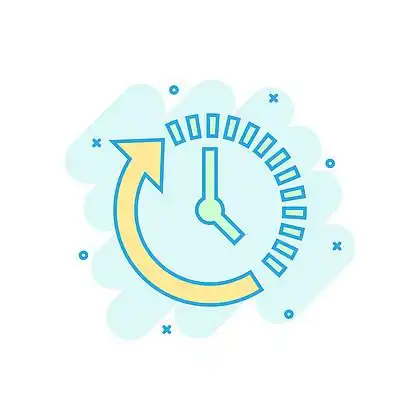 时钟倒计时图标的漫画风格.时间计矢量卡通插图象形图.