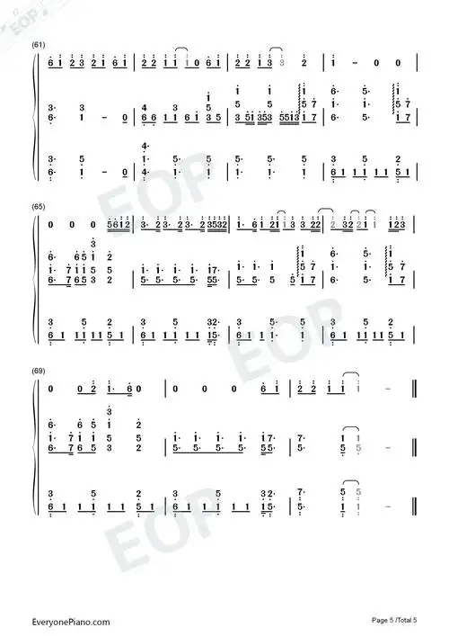 see you again-钢琴伴奏谱双手简谱预览5