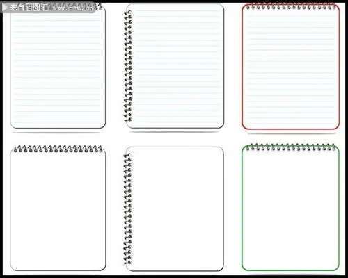 笔记本内页矢量图片