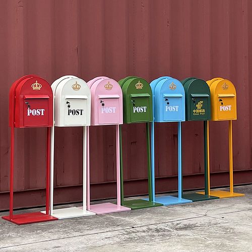 复古圣诞邮箱铁皮信箱立式意见箱信报箱家居装饰拍摄邮筒