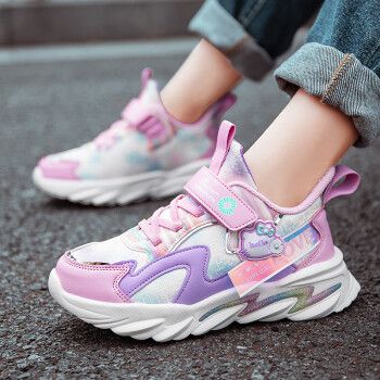 安錔童鞋女童春秋新款皮面运动鞋软底透气轻便学生休闲跑步鞋女孩825