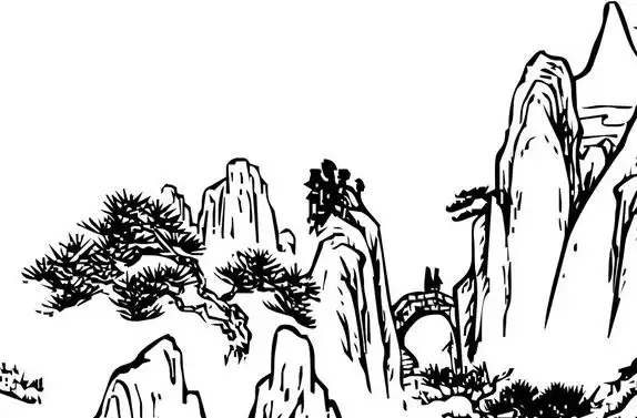 美丽的黄山_山水的风景简笔画 山水简笔画,风景简笔画
