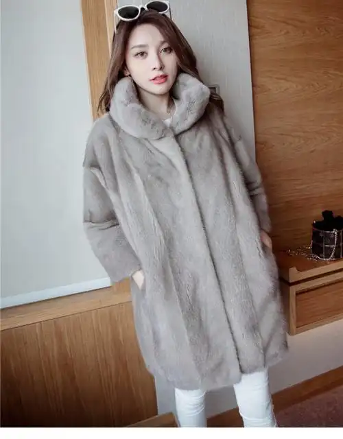 伊奴卡2021冬季新款貂皮大衣女进口整貂年轻时尚中长款水貂皮草外套