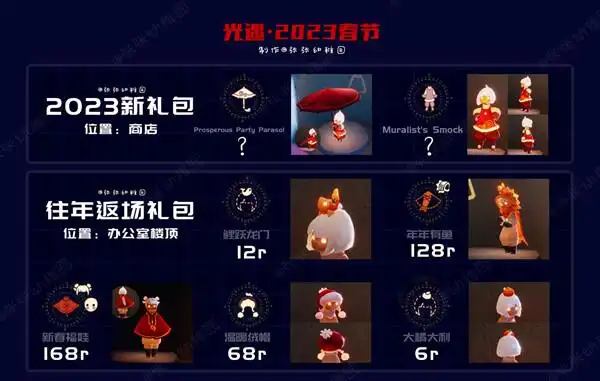 光遇2023年春节礼包价格介绍-新春礼包物品展示汇总-贝比手游网
