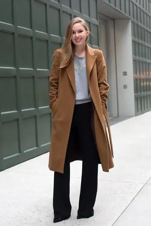 秋季穿搭阔腿裤风衣永不过时的好看