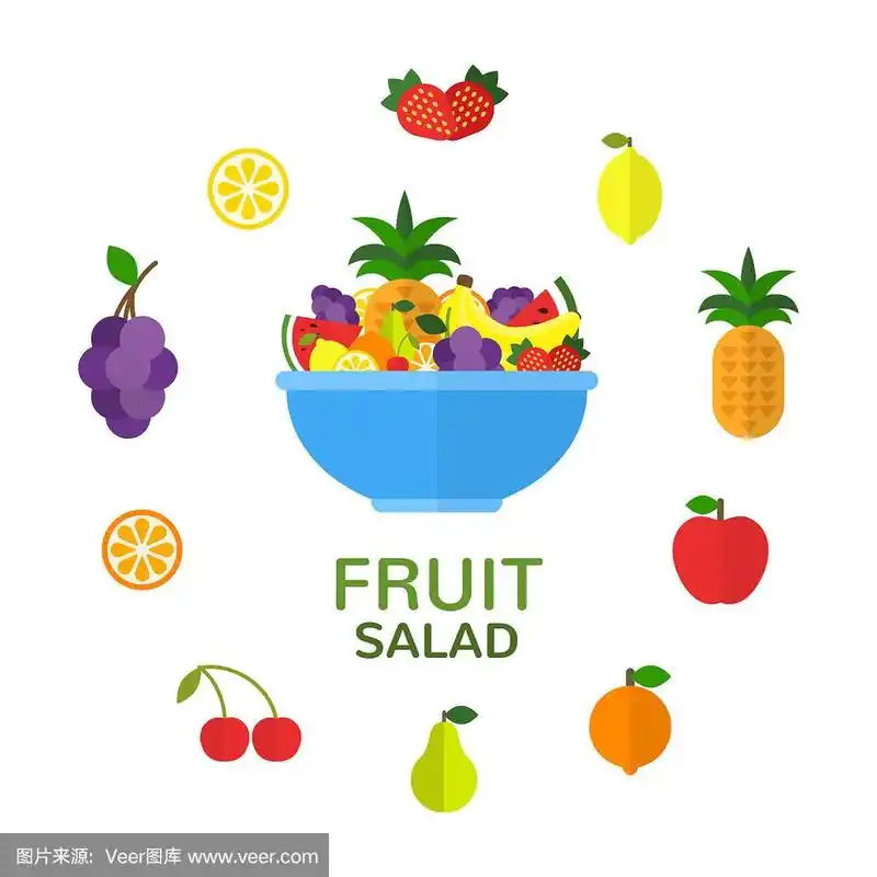 水果碗是天然的食品概念,水果沙拉中