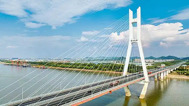 武汉军山长江大桥航拍