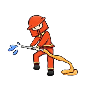 卡通手绘消防人员