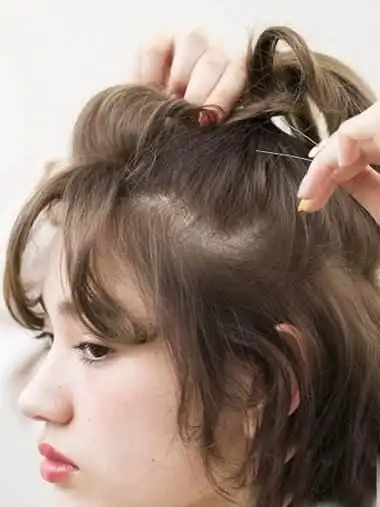 齐腮短发怎么扎丸子头短发s卷小丸子图片