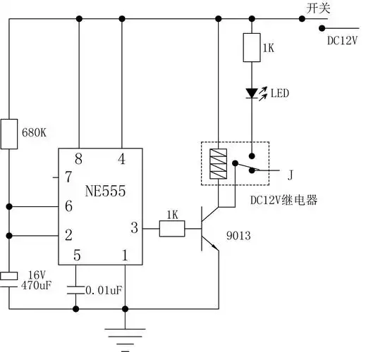 求555定时器控制led灯的电路图