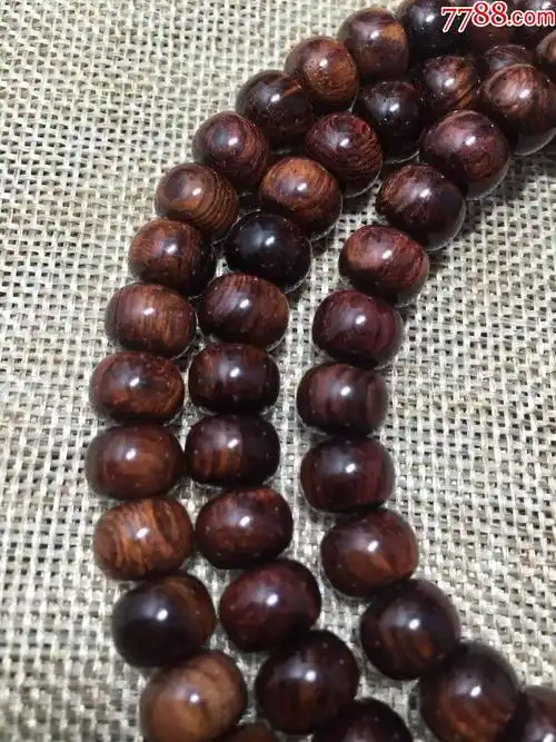 海南黄花梨9x7mmx108颗手串紫油梨老料