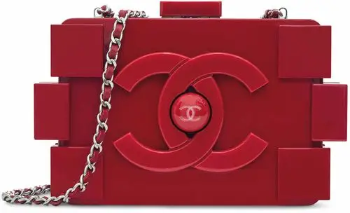 红色合成树脂乐高晚宴包附银色配件,香奈儿,2013春季.长20 x 高13.