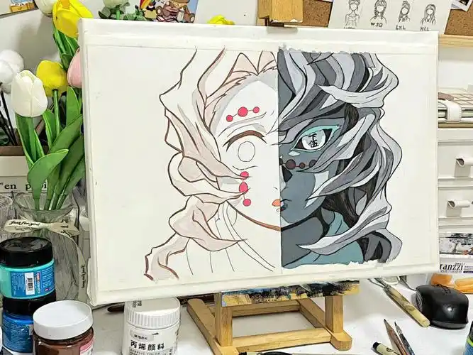 鬼灭之刃  #手绘  #十二鬼月  #绘画过程