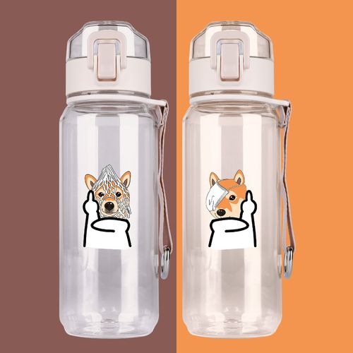 小狗直饮杯恶搞新款表情包水杯子趣味可爱男女新款弹跳随身饮水杯