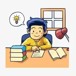 写作业的男孩伏案认真写作业的小男孩高清图片