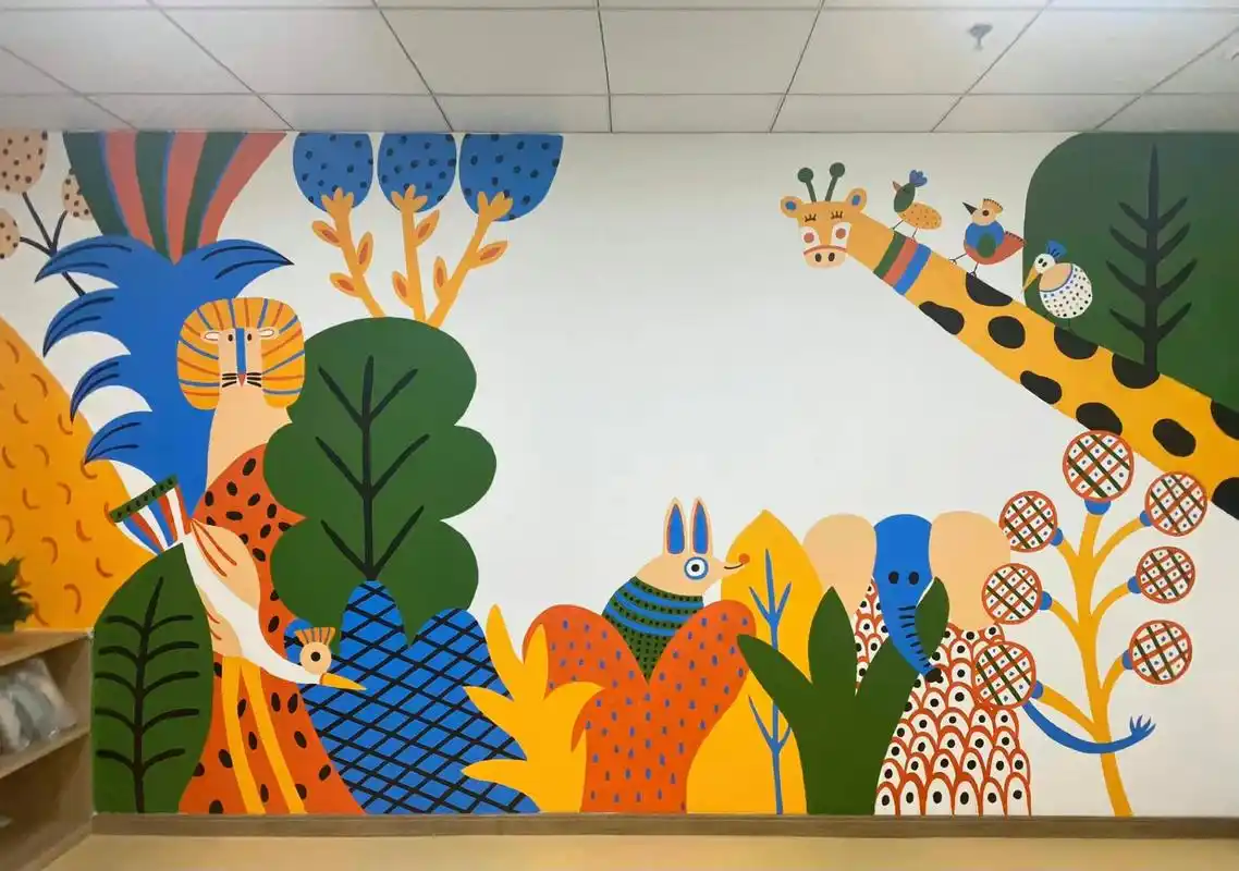 这组幼儿机构的墙绘图!超级好看有没有!