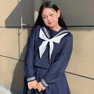 猫耳姬原创大码jk制服绀三本套装基础款水手服胖mm显瘦200斤现货