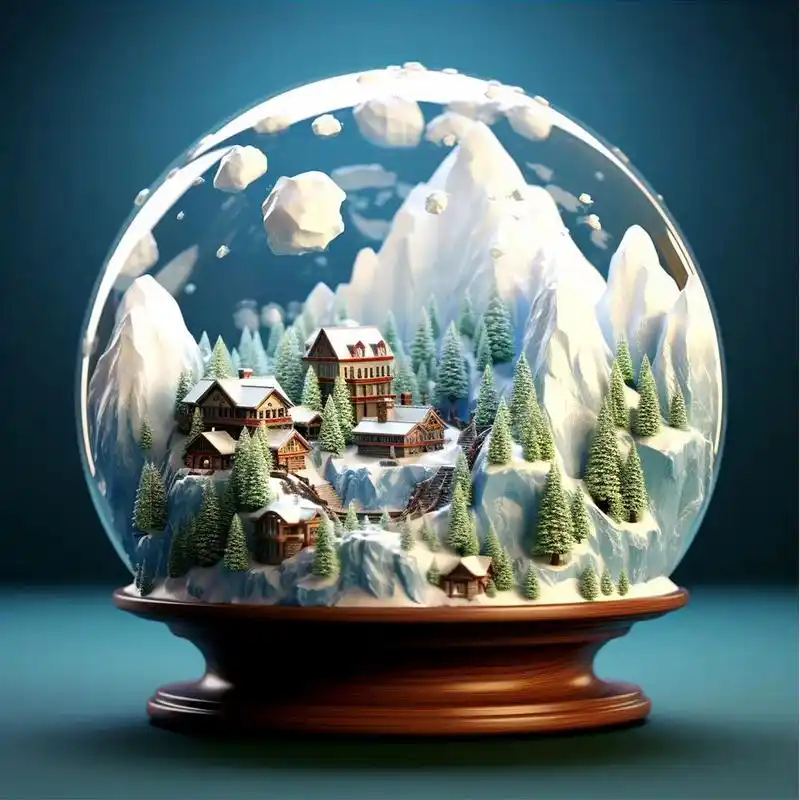 一组ai生成的水晶球插画,方寸之间展现美丽景色,by midjourney.#动漫#