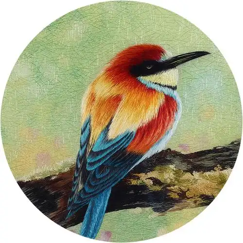 湘绣单面绣 《鸟语》 国家非遗 手工刺绣壁挂