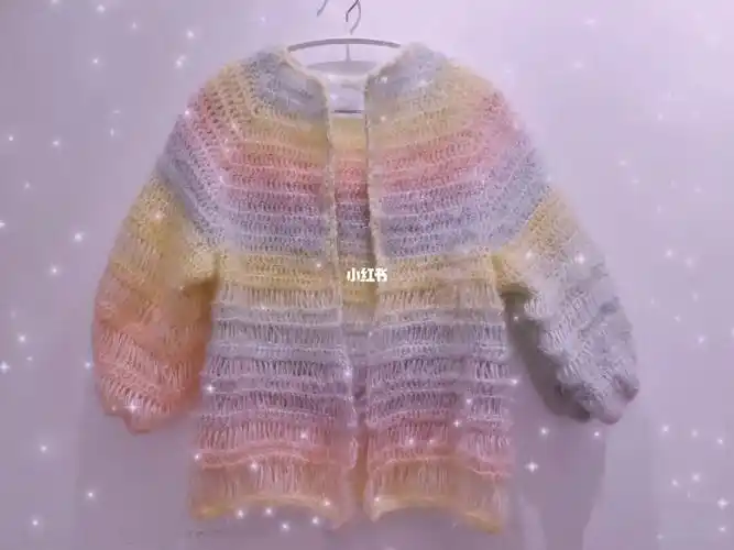 彩虹马卡龙钩针毛衣儿童版图解视频线材