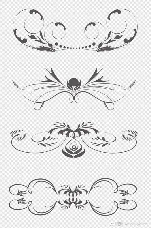 欧式花纹线条花边素材
