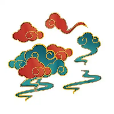 手绘梦幻星空与鲸原创插画海报古风祥云白云彩云剪纸立体彩云中秋祥云