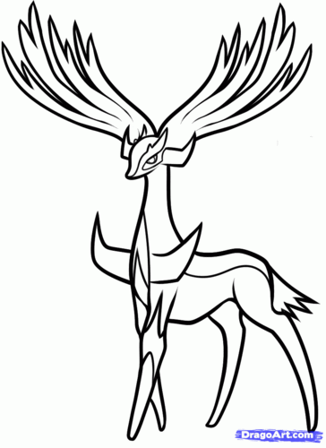 coloriage xerneas pokemon template