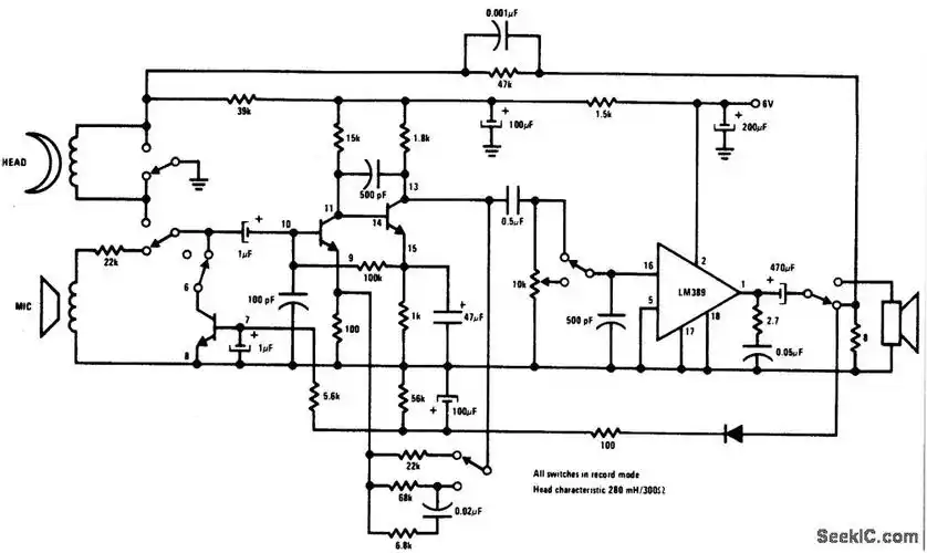 磁带录音器电路